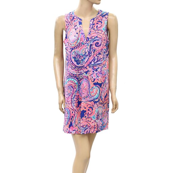 Lilly Pulitzer Dev Tank Mini Dress Paisley Printed Cotton Resort S NEW 230699 - Picture 4 of 7